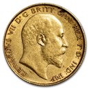 1902-1910 Great Britain Gold Half Sovereign Edward VII AU