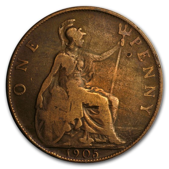 1902-1910 Great Britain Large Pennies Edward VII Avg Circ 1902-1910 Great Britain Large Pennies Edward VII Avg Circ