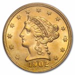 1902 $2.50 Liberty Gold Quarter Eagle MS-62 PCGS