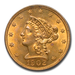 1902 $2.50 Liberty Gold Quarter Eagle MS-62 PCGS