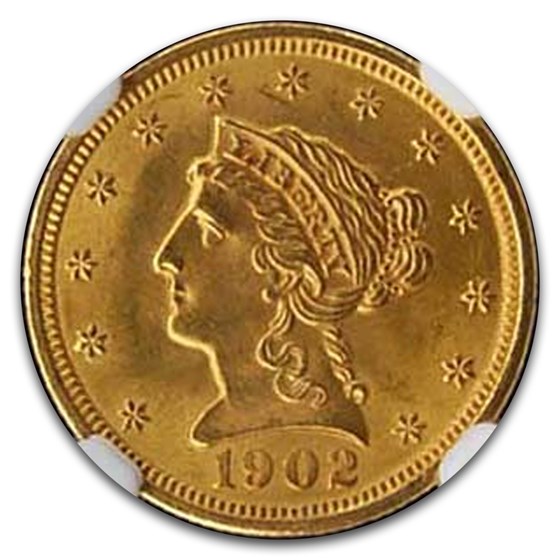 1902 $2.50 Liberty Gold Quarter Eagle MS-65 NGC 1902 $2.50 Liberty Gold Quarter Eagle MS-65 NGC