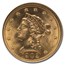 1902 $2.50 Liberty Gold Quarter Eagle MS-65 NGC