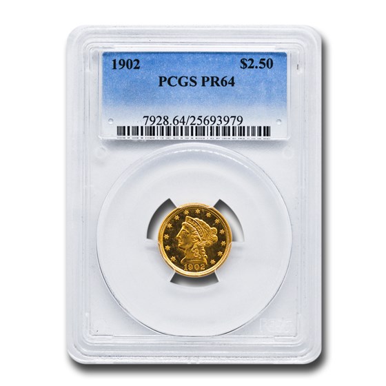 1902 $2.50 Liberty Gold Quarter Eagle PR-64 PCGS 1902 $2.50 Liberty Gold Quarter Eagle PR-64 PCGS