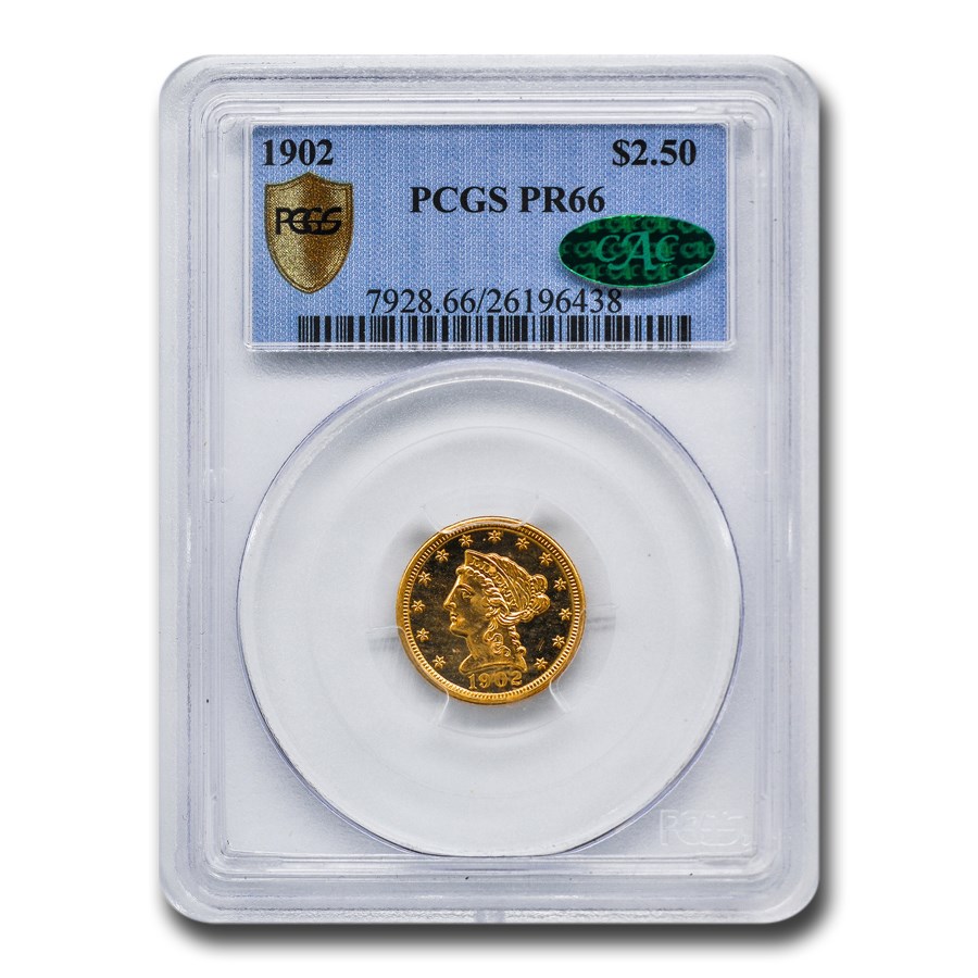 1902 $2.50 Liberty Gold Quarter Eagle PR-66 PCGS CAC