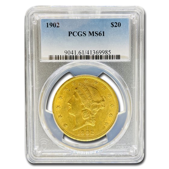 1902 $20 Liberty Gold Double Eagle MS-61 PCGS 1902 $20 Liberty Gold Double Eagle MS-61 PCGS