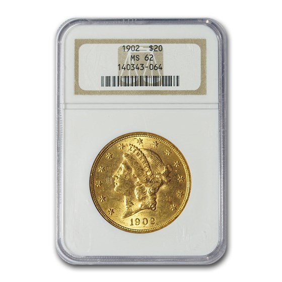 1902 $20 Liberty Gold Double Eagle MS-62 NGC 1902 $20 Liberty Gold Double Eagle MS-62 NGC