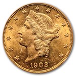 1902 $20 Liberty Gold Double Eagle MS-63 PCGS