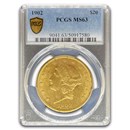 1902 $20 Liberty Gold Double Eagle MS-63 PCGS