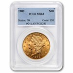1902 $20 Liberty Gold Double Eagle MS-63 PCGS