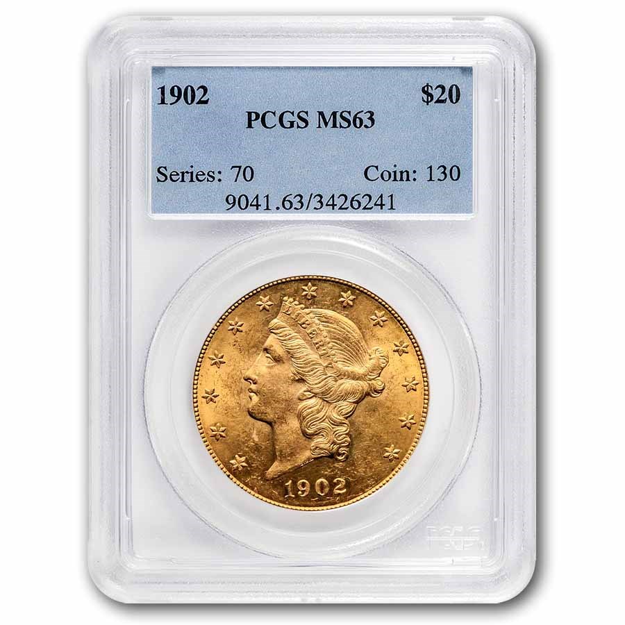 1902 $20 Liberty Gold Double Eagle MS-63 PCGS