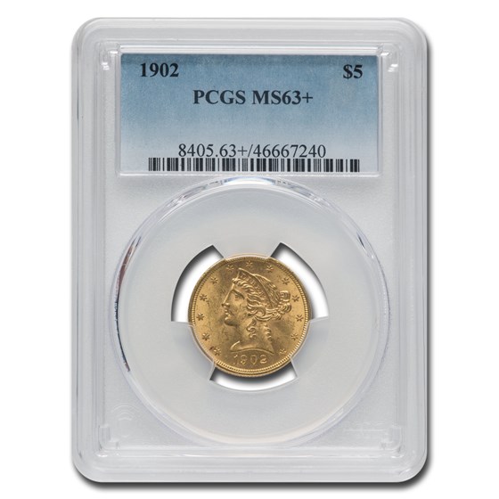 1902 $5 Liberty Gold Half Eagle MS-63+ PCGS 1902 $5 Liberty Gold Half Eagle MS-63+ PCGS