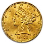 1902 $5 Liberty Gold Half Eagle MS-65 PCGS CAC