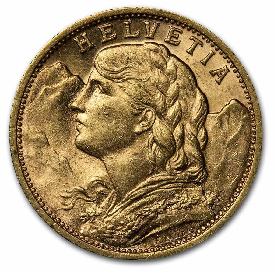 Buy 1902-B Swiss Gold 20 Francs Helvetia BU | APMEX