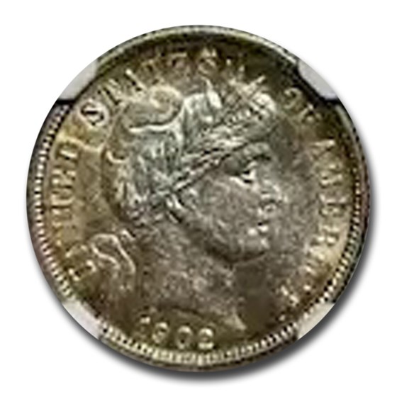 1902 Barber Dime AU-58 NGC 1902 Barber Dime AU-58 NGC