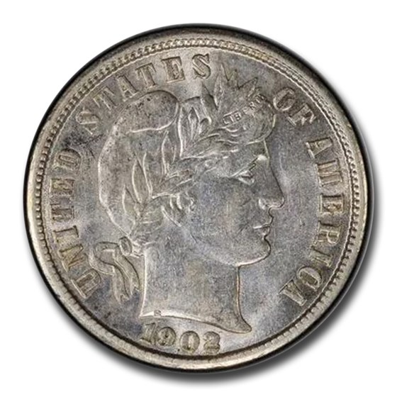 1902 Barber Dime AU-58 PCGS 1902 Barber Dime AU-58 PCGS