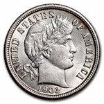 1902 Barber Dime BU