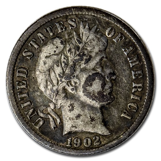 1902 Barber Dime Fine 1902 Barber Dime Fine