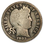 1902 Barber Dime Good/VG