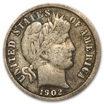 1902 Barber Dime VF