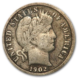 1902 Barber Dime VF 1902 Barber Dime VF