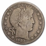 1902 Barber Half Dollar 20-Coin Roll Avg Circ