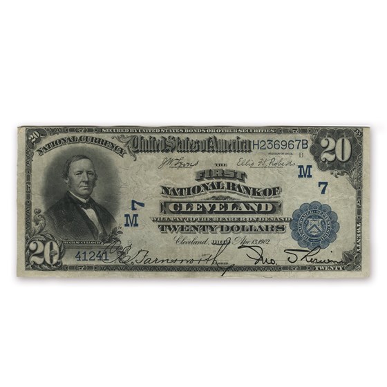 1902 Date Back $20 Cleveland, OH VF (CH#7) 1902 Date Back $20 Cleveland, OH VF (CH#7)