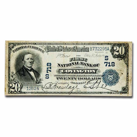 1902 Date Back $20 Covington, KY Fine+ (Fr#650) CH#718 1902 Date Back $20 Covington, KY Fine+ (Fr#650) CH#718