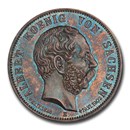 1902-E German Saxony-Albertine Albert's Death 5 Mark MS-66 NGC 1902-E German Saxony-Albertine Albert's Death 5 Mark MS-66 NGC