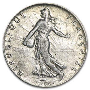 1902 France Silver 50 Centimes XF 1902 France Silver 50 Centimes XF