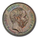 1902 German Saxony-Albertine Albert's Death 5 Mark MS-66 NGC 1902 German Saxony-Albertine Albert's Death 5 Mark MS-66 NGC