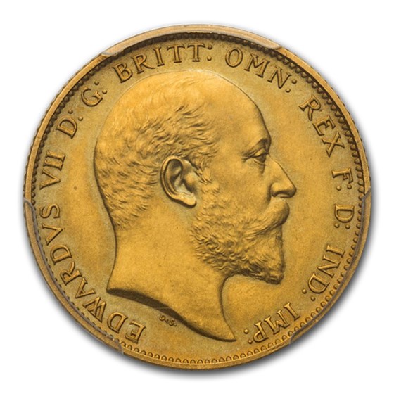 1902 Great Britain Au Sovereign King Edward VII PR-61 Matte PCGS 1902 Great Britain Au Sovereign King Edward VII PR-61 Matte PCGS