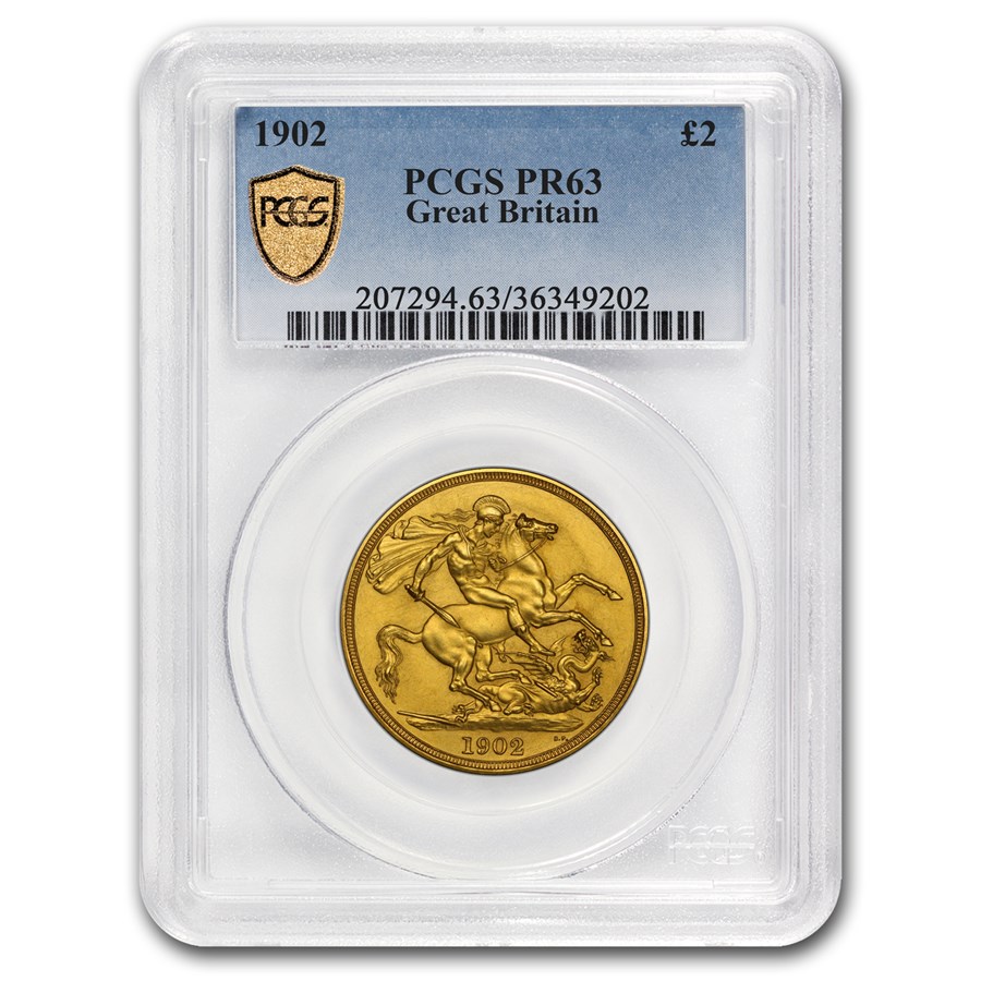 1902 Great Britain Gold £2 Edward VII PR-63 PCGS (Matte)