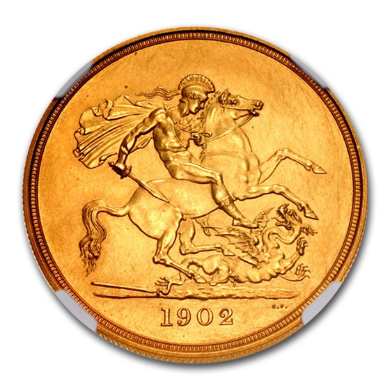 Buy 1902 Great Britain Gold 5 Pounds Edward VII PR-61 Matte NGC | APMEX