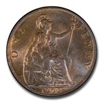 (1902) Great Britain Penny Edward VII MS-64+ PCGS (Red/Brown)
