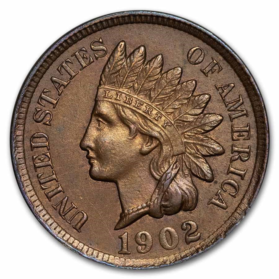1902 Indian Head Cent BU Details (Cleaned, Corroded or Dmgd)