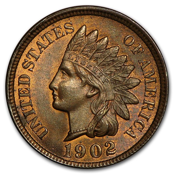 1902 Indian Head Cent BU (Red/Brown) 1902 Indian Head Cent BU (Red/Brown)