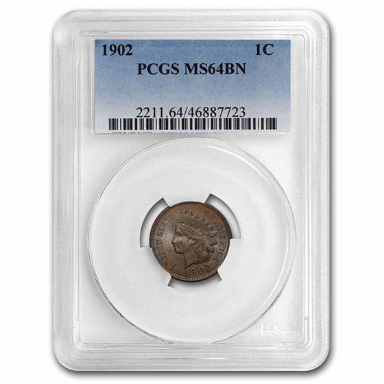 1902 Indian Head Cent MS-64 PCGS (Brown) 1902 Indian Head Cent MS-64 PCGS (Brown)