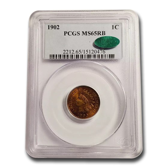 1902 Indian Head Cent MS-65 PCGS CAC (Red/Brown) 1902 Indian Head Cent MS-65 PCGS CAC (Red/Brown)