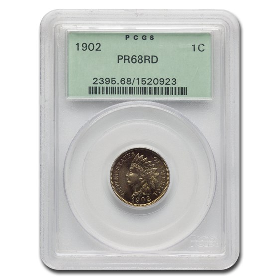 1902 Indian Head Cent PR-68 PCGS (Red) 1902 Indian Head Cent PR-68 PCGS (Red)