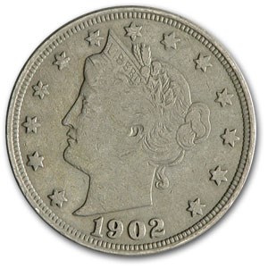 1902 Liberty Head V Nickel Fine