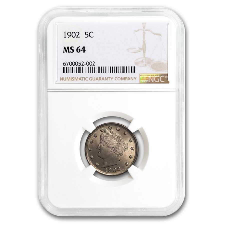 1902 Liberty Head V Nickel MS-64 NGC