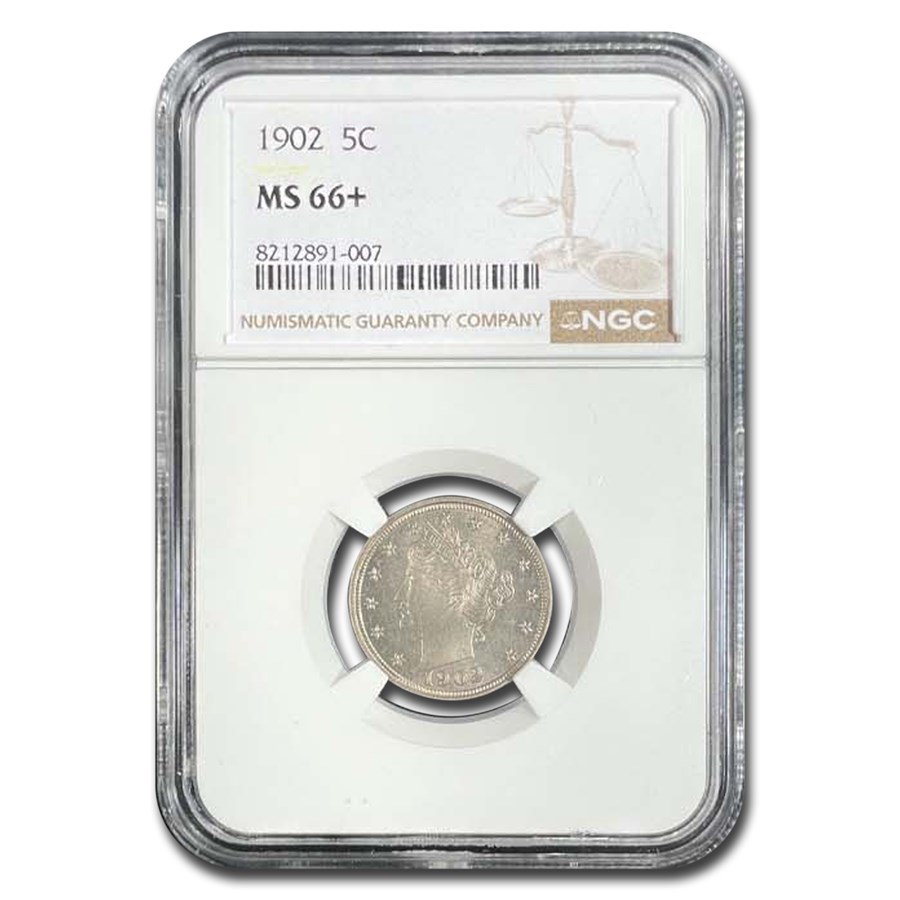 1902 Liberty Head V Nickel MS-66+ NGC