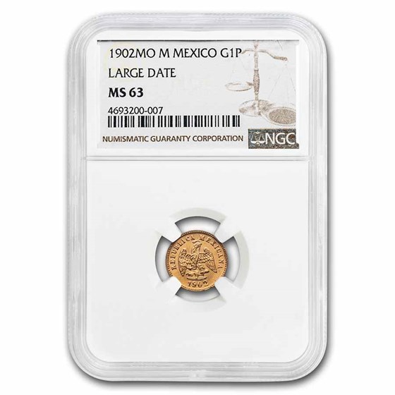 1902 Mo M Mexico Gold Peso MS-63 NGC 1902 Mo M Mexico Gold Peso MS-63 NGC