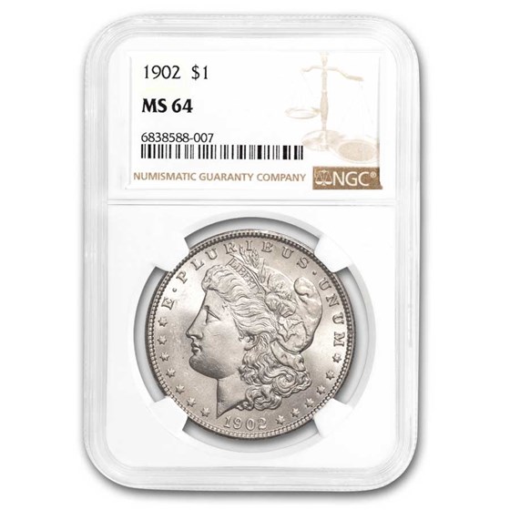 1902 Morgan Dollar MS-64 NGC 1902 Morgan Dollar MS-64 NGC