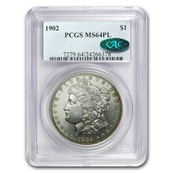 1902 Morgan Dollar MS-64 PL Proof Like PCGS (CAC) 1902 Morgan Dollar MS-64 PL Proof Like PCGS (CAC)