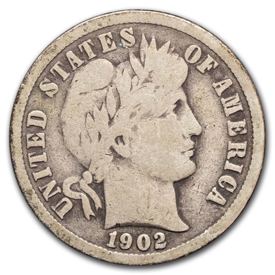 1902-O Barber Dime VG 1902-O Barber Dime VG