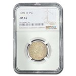 1902-O Barber Quarter MS-65 NGC