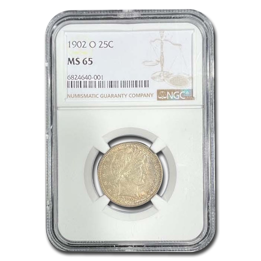 1902-O Barber Quarter MS-65 NGC