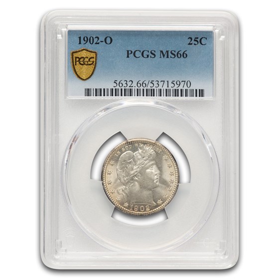 1902-O Barber Quarter MS-66 PCGS
