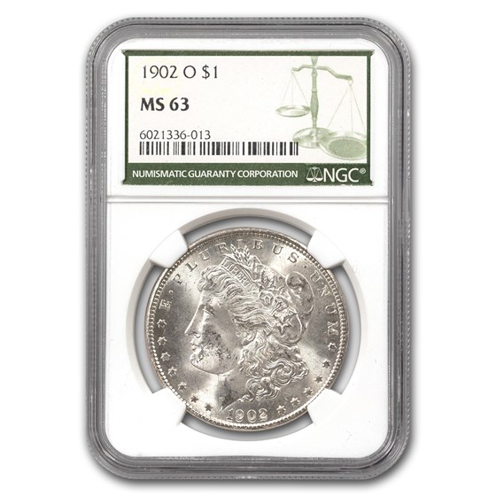 1902-O Morgan Dollar MS-63 NGC (Green Label) 1902-O Morgan Dollar MS-63 NGC (Green Label)